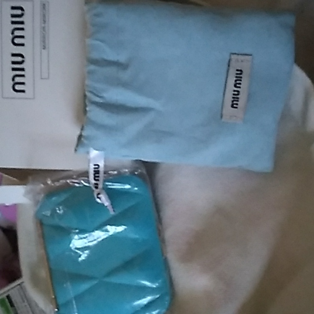 New Miu Miu Makeup Mirror Double Sided Portable Makeup Compact Mirror Blue - Picture 2 of 3